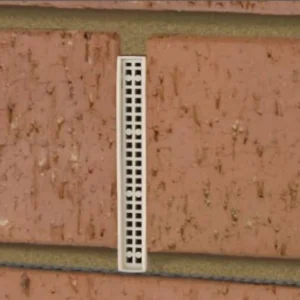 70mm Weepa weep vent installed in weep hole of brick wall